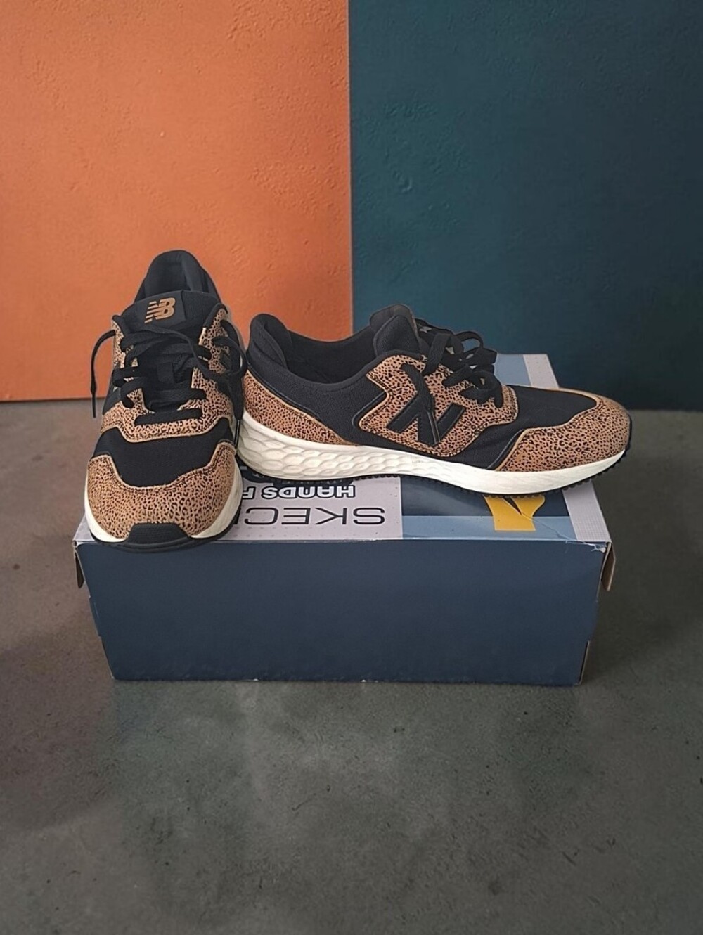 New Balance X-70 MSX70THD Black/Tan Animal Print Women's Athletic Size 9